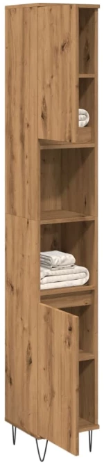 vidaXL Ντουλάπι μπάνιου Δρυς τεχνίτης 30x30x190 cm Κατασκευασμένο ξύλο