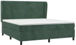 vidaXL Κρεβάτι Boxspring με Στρώμα Σκούρο Πράσινο 160x200εκ. Βελούδινο