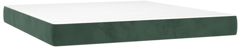 vidaXL Κρεβάτι Boxspring με Στρώμα Σκούρο Πράσινο 160x200εκ. Βελούδινο