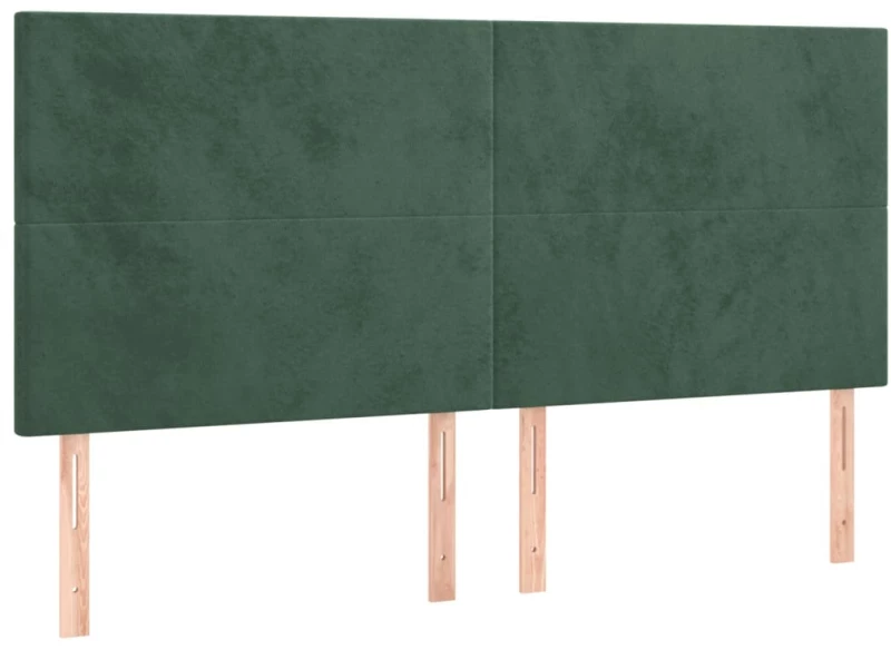 vidaXL Κρεβάτι Boxspring με Στρώμα Σκούρο Πράσινο 160x200εκ. Βελούδινο