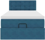 vidaXL Οθωμανικό κρεβάτι με στρώμα σκούρο μπλε 80x200cm Velvet