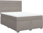 vidaXL Κρεβάτι Boxspring με Στρώμα Taupe 160x200 εκ. Υφασμάτινο