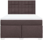 vidaXL Κρεβάτι Boxspring με Στρώμα Σκούρο Καφέ 160x200 εκ Υφασμάτινο