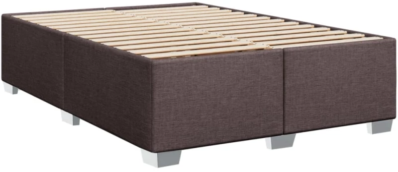 vidaXL Κρεβάτι Boxspring με Στρώμα Σκούρο Καφέ 160x200 εκ Υφασμάτινο