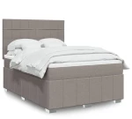 vidaXL Κρεβάτι Boxspring με Στρώμα Taupe 160x200 εκ. Υφασμάτινο