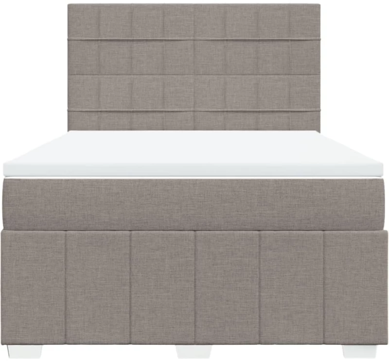 vidaXL Κρεβάτι Boxspring με Στρώμα Taupe 160x200 εκ. Υφασμάτινο