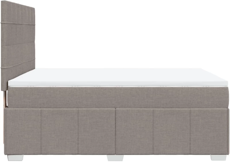 vidaXL Κρεβάτι Boxspring με Στρώμα Taupe 160x200 εκ. Υφασμάτινο