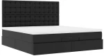 vidaXL Οθωμανικό κρεβάτι με στρώματα Μαύρο 200x200cm Faux Leather
