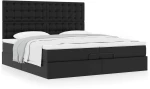 vidaXL Οθωμανικό κρεβάτι με στρώματα Μαύρο 200x200cm Faux Leather