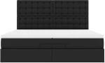 vidaXL Οθωμανικό κρεβάτι με στρώματα Μαύρο 200x200cm Faux Leather