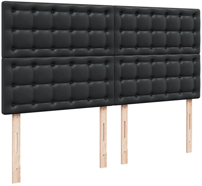 vidaXL Οθωμανικό κρεβάτι με στρώματα Μαύρο 200x200cm Faux Leather