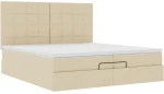 vidaXL Οθωμανικό Κρεβάτι με Στρώματα Κρέμα 200x200cm Ύφασμα