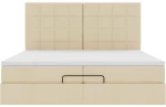 vidaXL Οθωμανικό Κρεβάτι με Στρώματα Κρέμα 200x200cm Ύφασμα