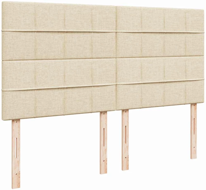 vidaXL Οθωμανικό Κρεβάτι με Στρώματα Κρέμα 200x200cm Ύφασμα
