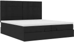 vidaXL Οθωμανικό κρεβάτι με στρώματα & LEDs Μαύρο 200x200cm ύφασμα
