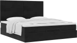 vidaXL Οθωμανικό κρεβάτι με στρώματα Μαύρο 180x200cm Velvet