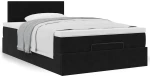 vidaXL Οθωμανικό κρεβάτι με στρώμα Μαύρο 120x200cm Velvet