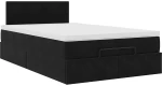 vidaXL Οθωμανικό κρεβάτι με στρώμα Μαύρο 120x200cm Velvet