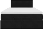 vidaXL Οθωμανικό κρεβάτι με στρώμα Μαύρο 120x200cm Velvet
