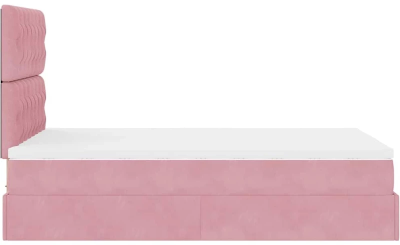 vidaXL Οθωμανικό κρεβάτι με στρώματα Ροζ 120x200cm Velvet
