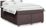 vidaXL Κρεβάτι Boxspring με Στρώμα Σκούρο Καφέ 140x190 εκ. Υφασμάτινο