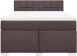 vidaXL Κρεβάτι Boxspring με Στρώμα Σκούρο Καφέ 140x190 εκ. Υφασμάτινο