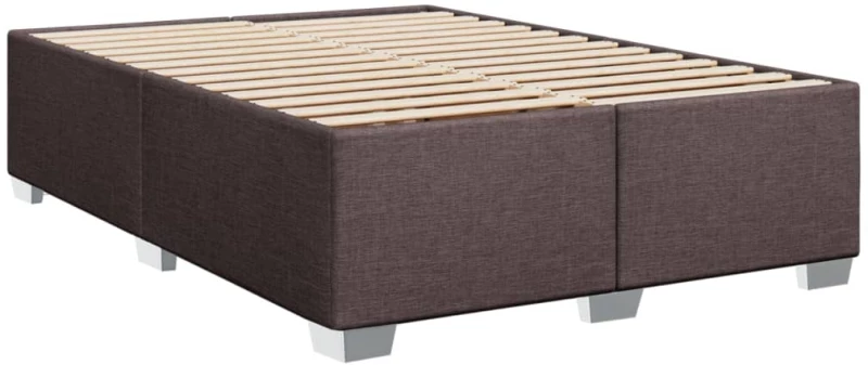 vidaXL Κρεβάτι Boxspring με Στρώμα Σκούρο Καφέ 140x190 εκ. Υφασμάτινο
