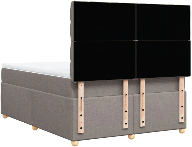 vidaXL Κρεβάτι Boxspring με Στρώμα Taupe 140x190 εκ. Υφασμάτινο