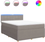 vidaXL Κρεβάτι Boxspring με Στρώμα Taupe 140x190 εκ. Υφασμάτινο
