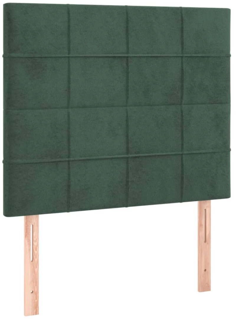 vidaXL Κρεβάτι Boxspring με Στρώμα Σκούρο Πράσινο 80x200 εκ. Βελούδινο