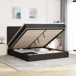 vidaXL Οθωμανικό κρεβάτι με στρώματα Μαύρο 180x200cm Velvet