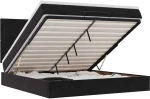 vidaXL Οθωμανικό κρεβάτι με στρώματα Μαύρο 180x200cm Velvet