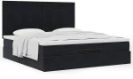 vidaXL Οθωμανικό κρεβάτι με στρώματα Μαύρο 180x200cm Velvet