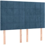vidaXL Κρεβάτι Boxspring με Στρώμα Σκούρο Μπλε 140x190 εκ. Βελούδινο