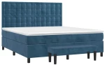 vidaXL Κρεβάτι Boxspring με Στρώμα Σκούρο Μπλε 160x200 εκ. Βελούδινο