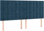 vidaXL Κρεβάτι Boxspring με Στρώμα Σκούρο Μπλε 160x200 εκ. Βελούδινο