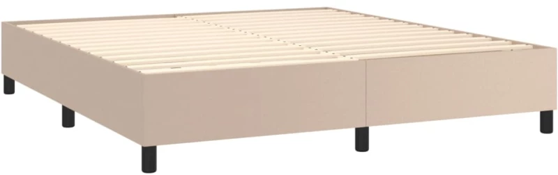 vidaXL Κρεβάτι Boxspring με Στρώμα Καπουτσίνο 180x200 εκ. Συνθ. Δέρμα