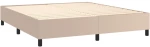 vidaXL Κρεβάτι Boxspring με Στρώμα Καπουτσίνο 180x200 εκ. Συνθ. Δέρμα