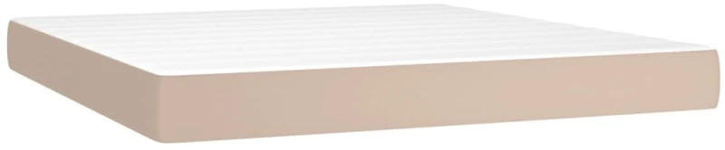 vidaXL Κρεβάτι Boxspring με Στρώμα Καπουτσίνο 180x200 εκ. Συνθ. Δέρμα