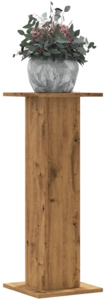 vidaXL Βάσεις Φυτών 2 τεμ. Αρτισιανή Δρυς 30x30x80 εκ. Επεξ. Ξύλο