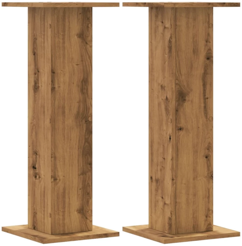 vidaXL Βάσεις Φυτών 2 τεμ. Αρτισιανή Δρυς 30x30x80 εκ. Επεξ. Ξύλο
