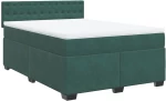 vidaXL Κρεβάτι Boxspring με Στρώμα Σκούρο Πράσινο 140x190εκ. Βελούδινο