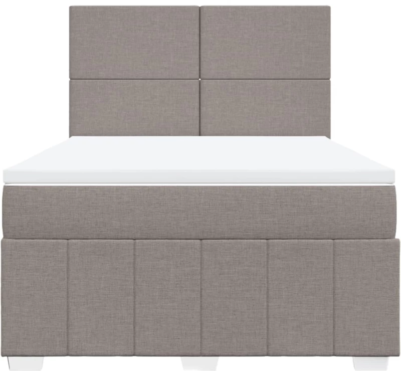 vidaXL Κρεβάτι Boxspring με Στρώμα Taupe 140x190 εκ. Υφασμάτινο