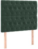 vidaXL Κρεβάτι Boxspring με Στρώμα Σκούρο Πράσινο 90x200 εκ. Βελούδινο