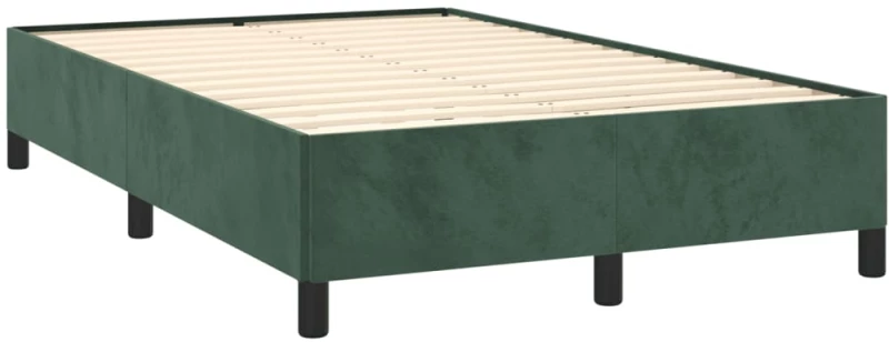 vidaXL Κρεβάτι Boxspring με Στρώμα Σκούρο Πράσινο 120x190εκ. Βελούδινο