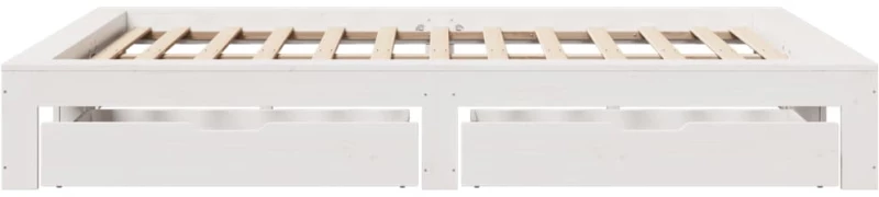 vidaXL Σκελετός Κρεβ. Χωρίς Στρώμα Λευκό 160x200 εκ Μασίφ Πεύκο