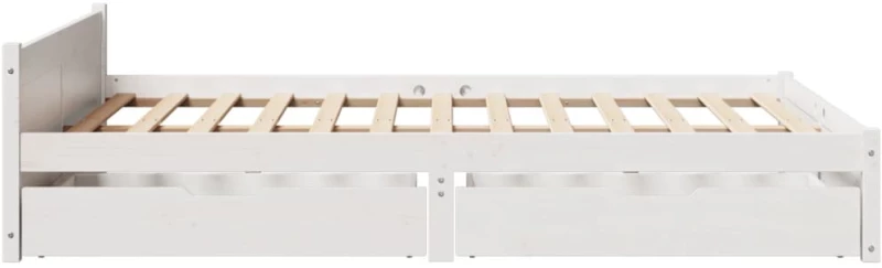 vidaXL Σκελετός Κρεβ. Χωρίς Στρώμα Λευκό 140x200 εκ Μασίφ Πεύκο