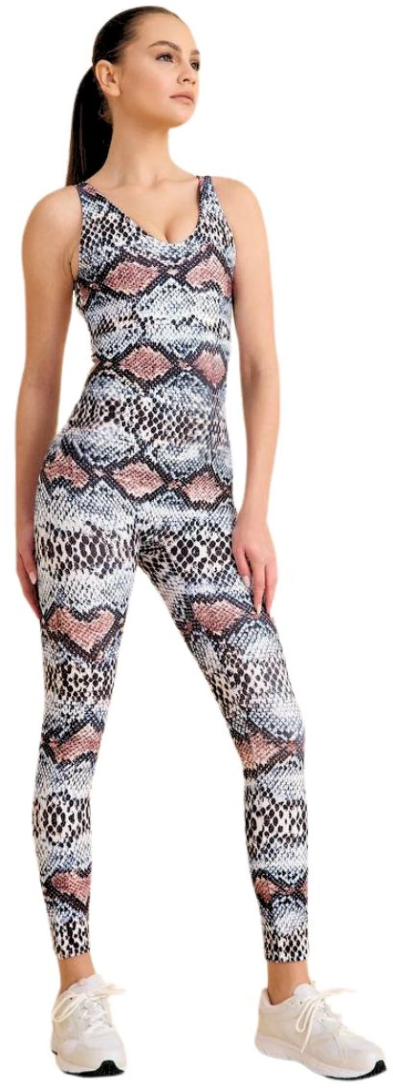 Double Cross Jumpsuit Push-Up και Σμίλευσης "Snake Skin" Lismina 2111 Multicolor