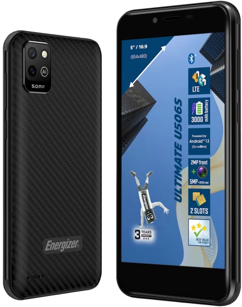 Energizer ULTIMATE U506S 2GB/32GB Dual Sim 4G 5" Android 3000mAh Bluetooth Camera Μαύρο