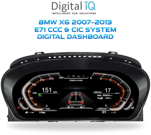 DIGITAL IQ DDD 977_IC (12.3in) BMW X6 E71 mod. 2007-2013 CCC & CIC COMPATIBLE DIGITAL DASHBOARD